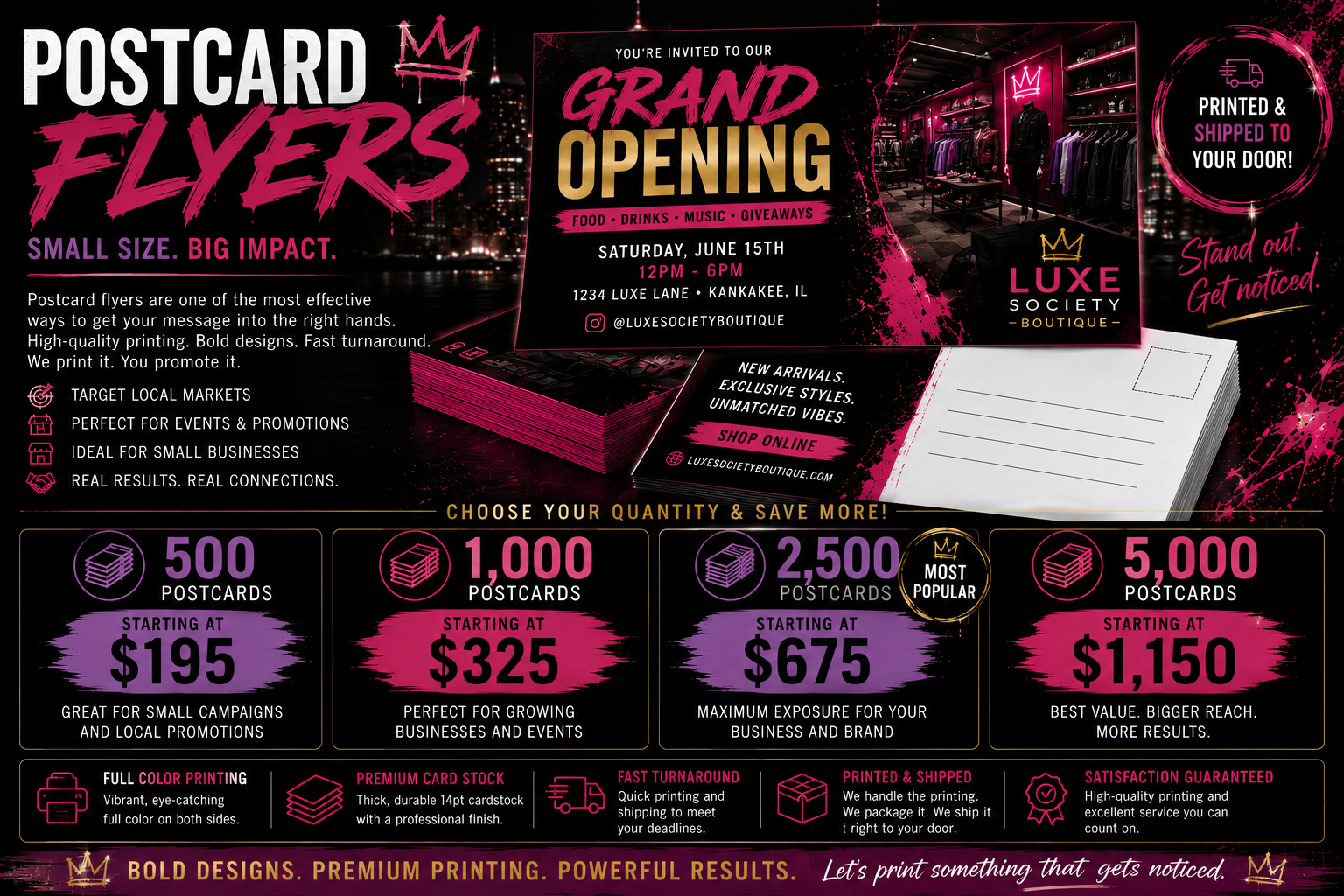Postcard Flyers (Designed, Printed & Shipped)